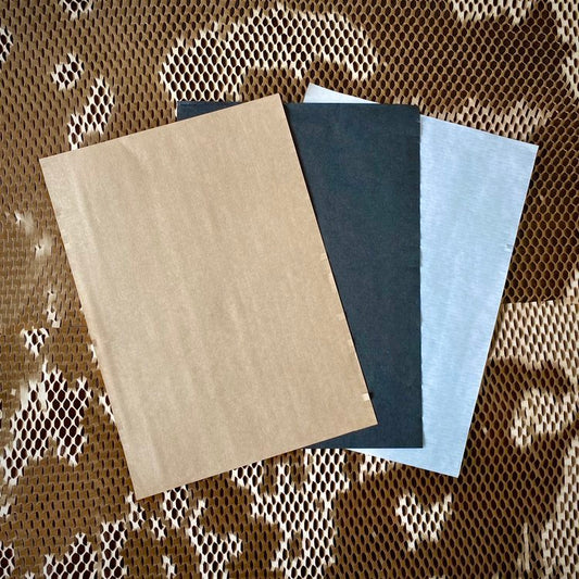 Honeycomb packing paper with three flat paper sheets