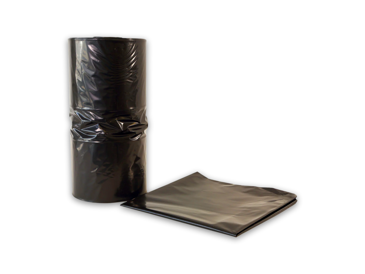Black LDPE Bin Liners 240L liner, 575/575mm x 1450mm - 35um