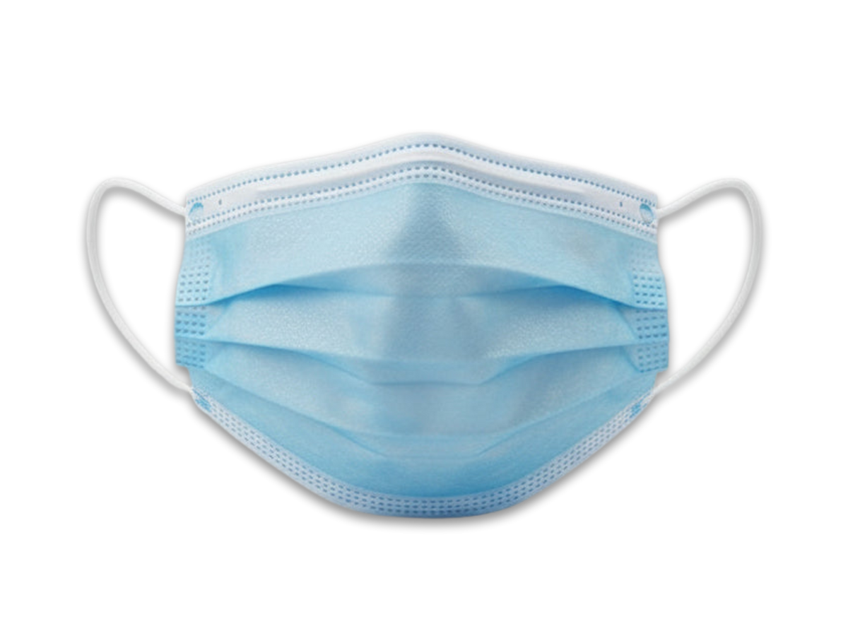 Blue/White Surgical Masks 3 Ply (50/Pack)
