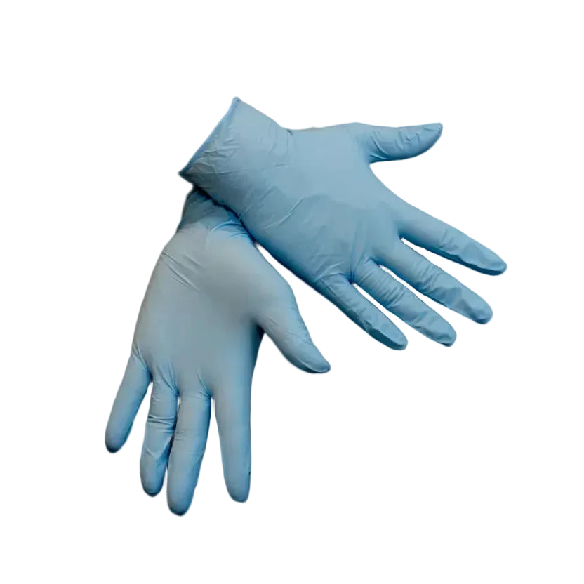 Blue disposable nitrile gloves