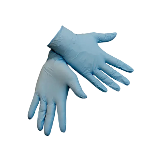 Blue disposable nitrile gloves