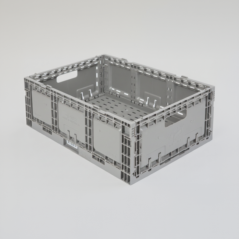 Grey folding crate, 41 litre