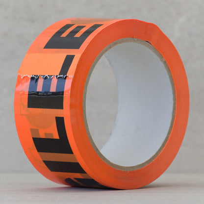 Orange and black Fragile tape roll