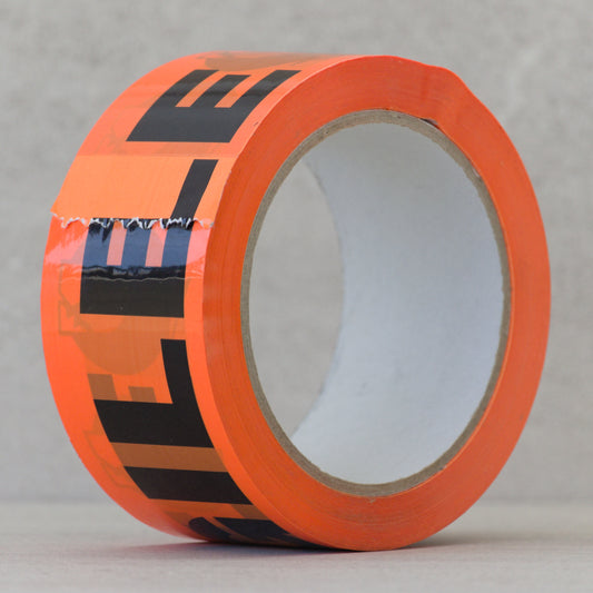 Orange and black Fragile tape roll