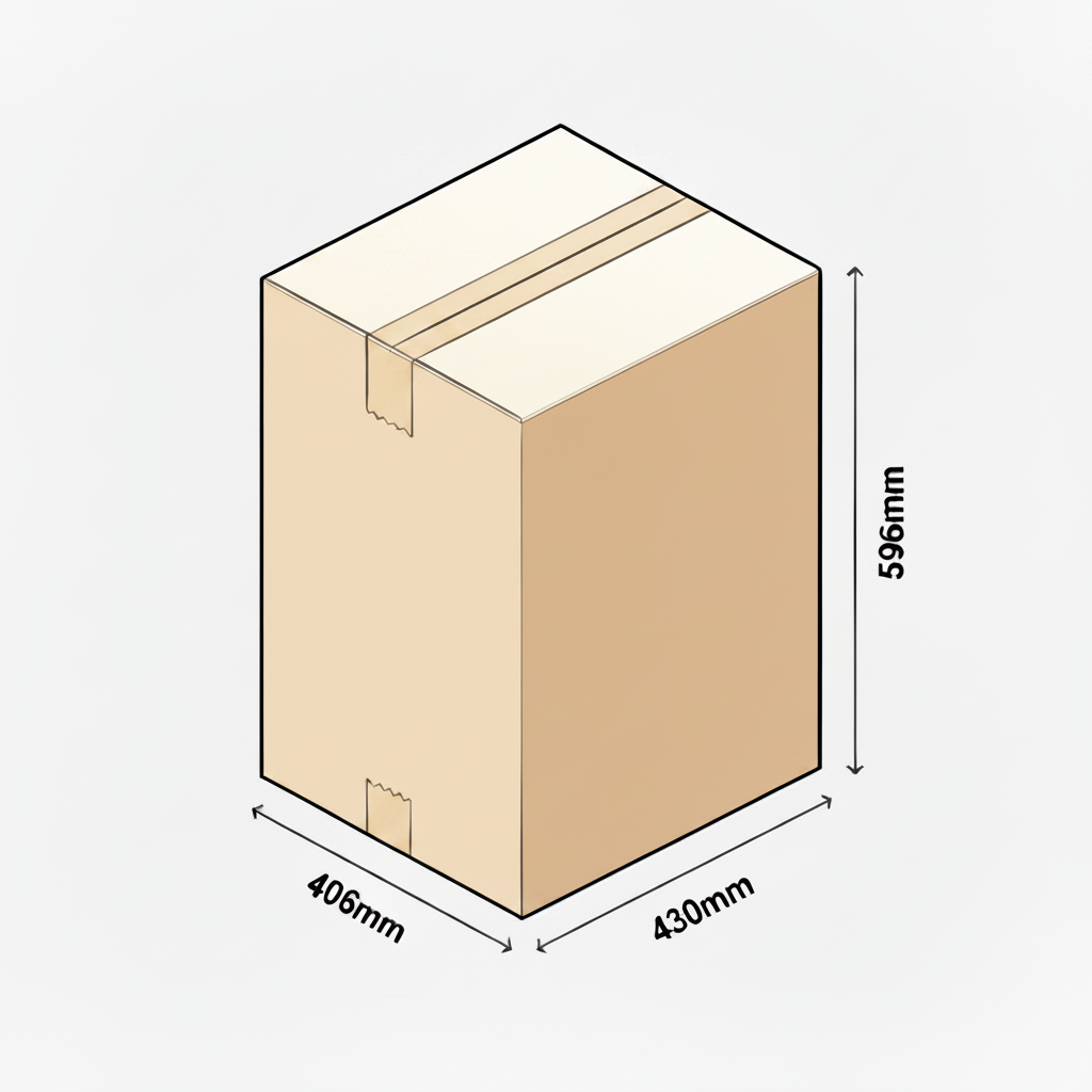 Tea chest carton dimensions 430mm x 406mm x 596mm