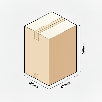 Tea chest carton dimensions 430mm x 406mm x 596mm