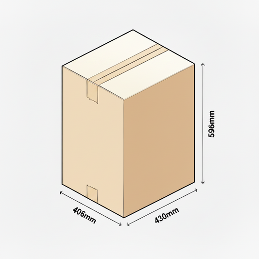 Tea chest carton dimensions 430mm x 406mm x 596mm
